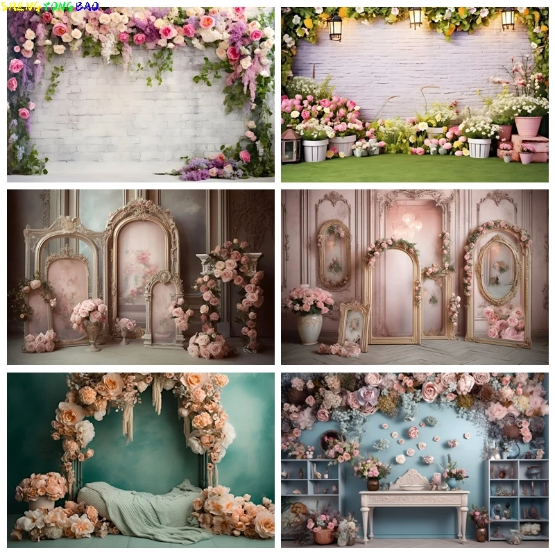 

Spring Scenery Abstract Flower Photography Backdrop Newborn Baby Shower Birthday Wedding Portrait Background Photo Studio Props