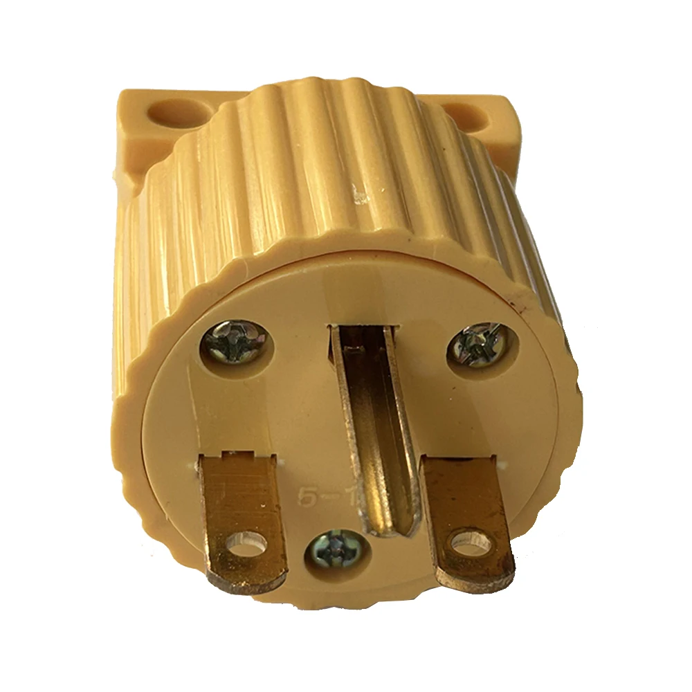 1 Stück Gelb-Schwarzer Amerikanischer 15A NEMA 5-15P 6-15P US Industrie-Verdrahtungsstecker, Abnehmbarer Steckverbinder mit Verriegelung, Netzkabelstecker 125V – Detail 5
