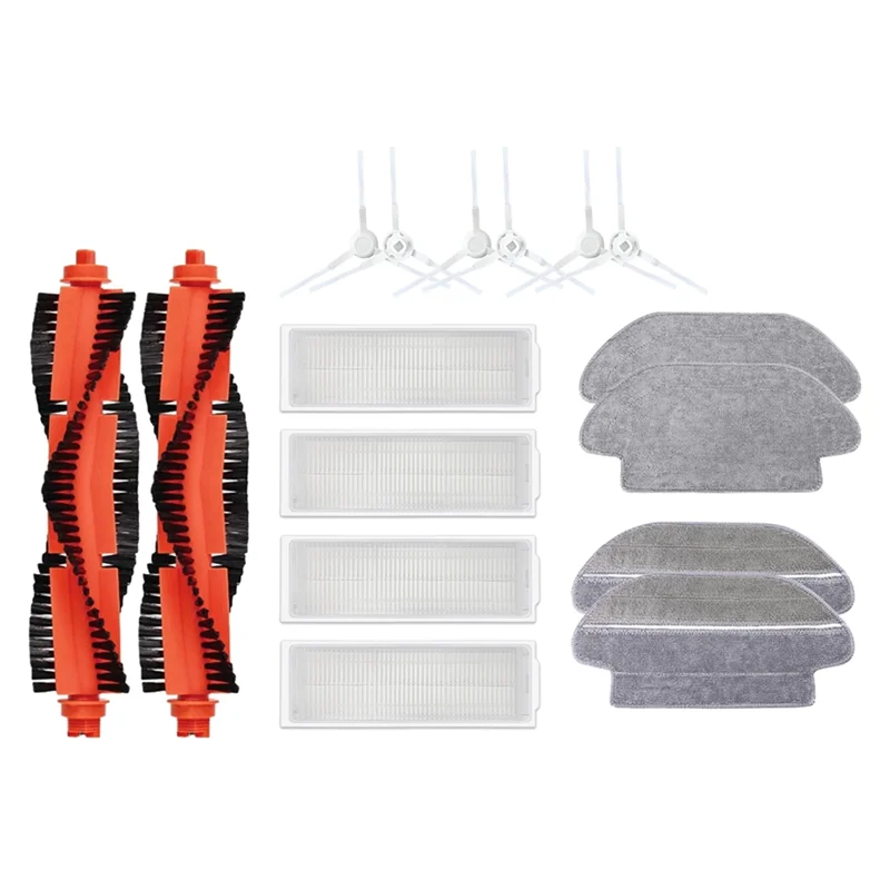 Paño de mopa con filtro N89R, cepillo lateral principal, repuestos para Xiaomi Mijia STYTJ02YM 2S/3C Conga 3490 Viomi V2 PRO/V3 SE