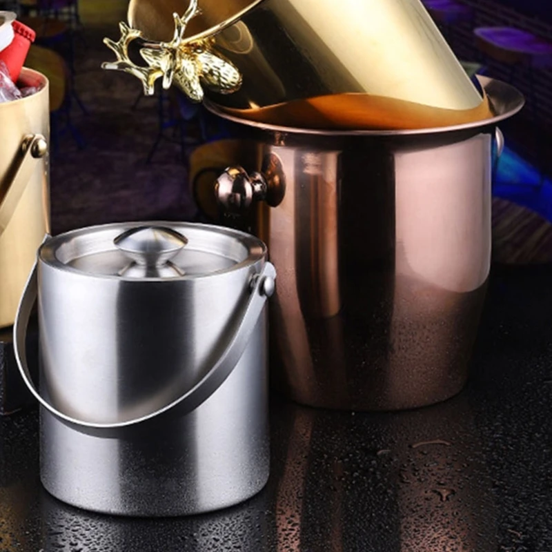 3L Champagne Red Wine Stainless Steel Double Thermal Insulation Ice Bucket Drop Shipping