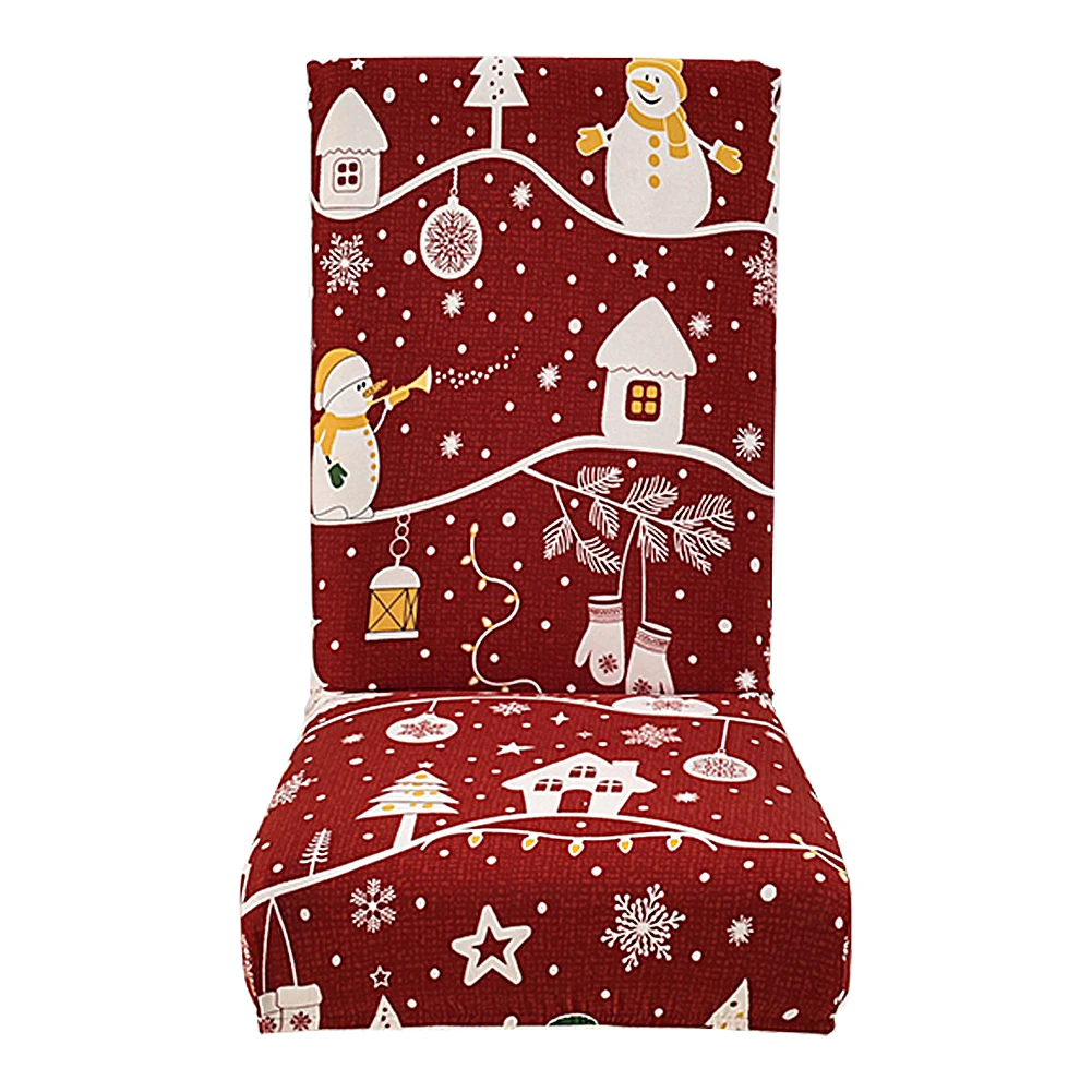 Christmas Dining Room Chair Covers Washable Stretch Chair Slipcovers Removable Chair Covers for Kitchen Decoration