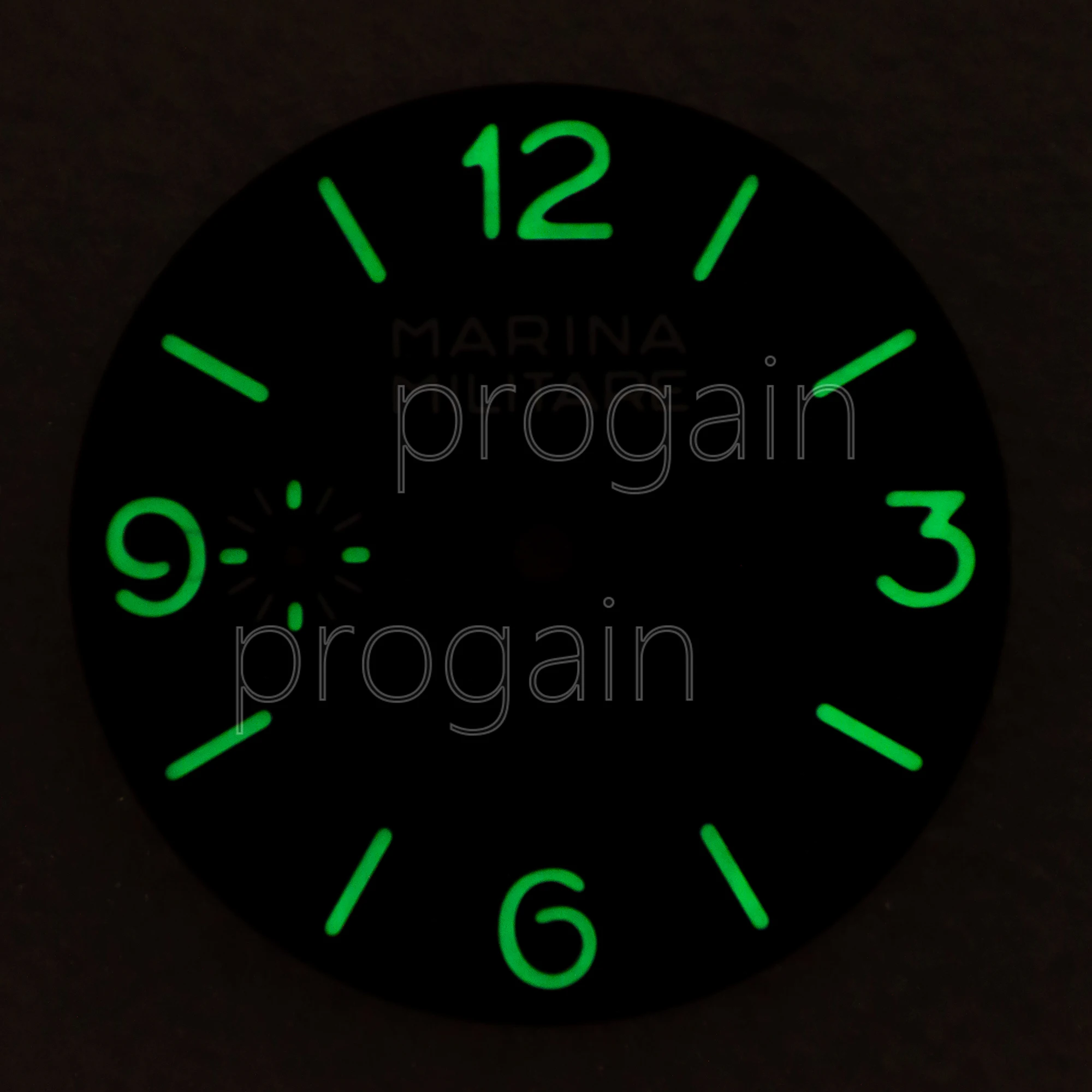 Mod 39mm Watch Dial Green Luminous Vintage Face for ETA 6497/6498 ST3600 ST3620 Series Manual Winding Mechanical Movement