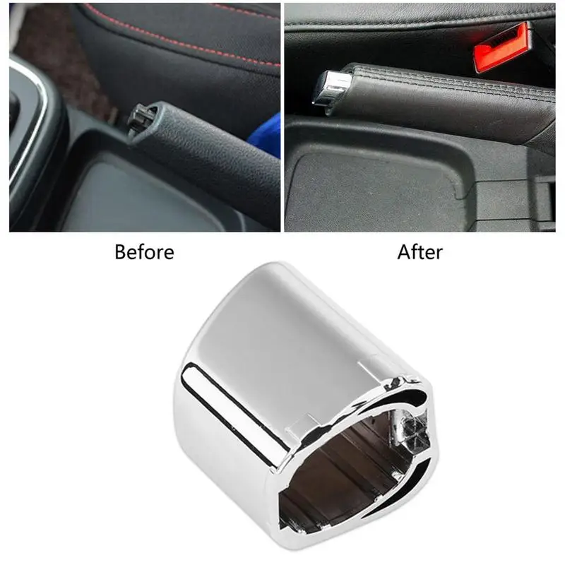 Hand Brake Button Trim Cover Car Interior Chrome Handbrake Lever Parking Button Capp Silver Car Accessories For VW Poloo Kreuz