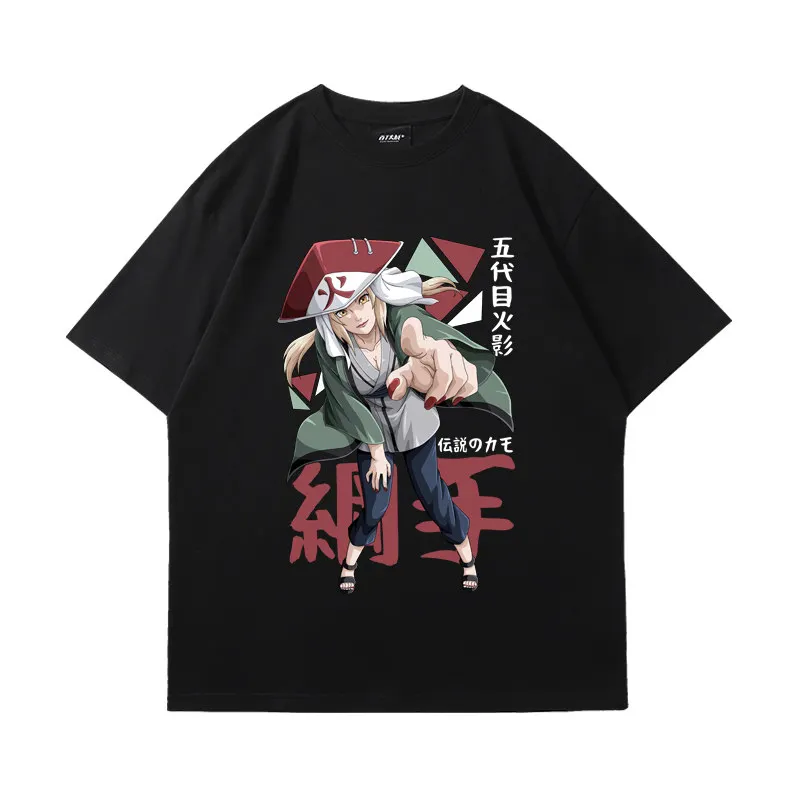 Japanese Summer New Children's T-shirt Naruto Anime Merchandise Co Branded Pure Cotton Printed Parent-child Casual T-shirt