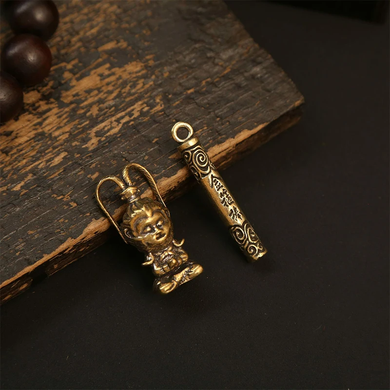 Black Myth Wukong Game Peripheral Keychain Retro Golden Brass Stereoscopic HD School Bag Luggage Car Pendant Decoration