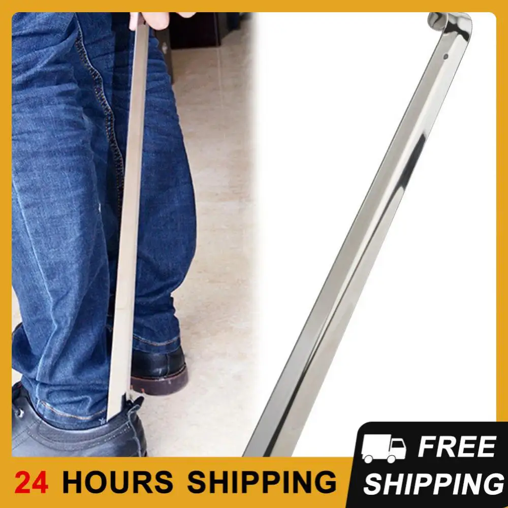 42cm Long Handle Shoehorn Stainless Steel Lazy Shoe Helper Easy Shoes Lifter Spoon Shoe Horn Metal Shoe Extractor Shoe accessory