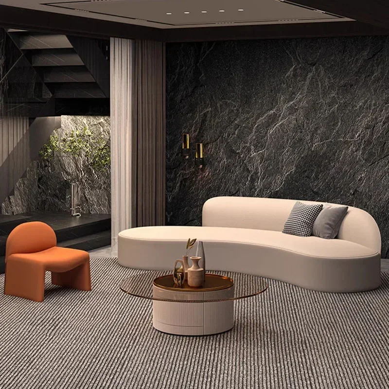 A Designer Lounge Sofa Recliner Curved Customized Adults Dining Banquet Couch Unique European Large Sofa 2 Plazas Home Decoratio