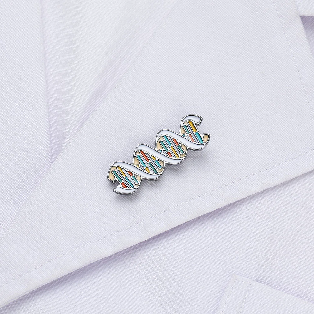 جديد DNA الجينات المينا دبوس مصممة جيدا سلسلة البحوث البيولوجية الطبية بروش معطف شارة التلبيب مجوهرات هدية ل معاطف للأطباء والممرضات