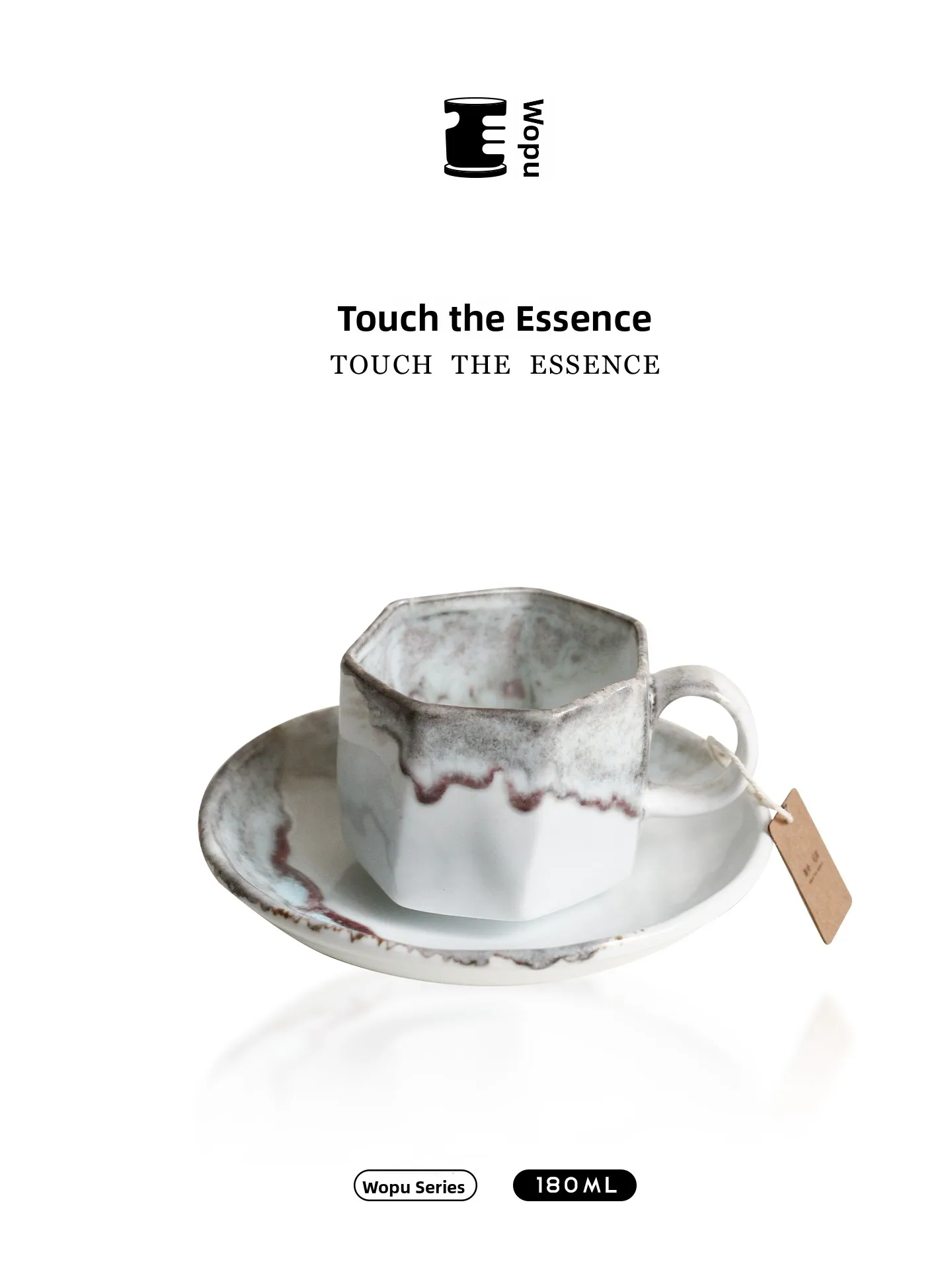 WOPU Retro Glazed White Porcelain Coffee Cup High Aesthetic Value Concentrated Coffee Cup Gift Box Set Small Narrow Mouth Cup