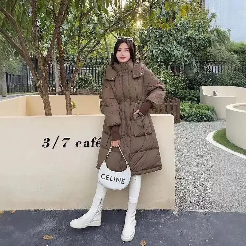 

2025 Winter Fashion New Women's Down Jacket Commuting Leisure Hoodie Slimming White Duck Down Parkas