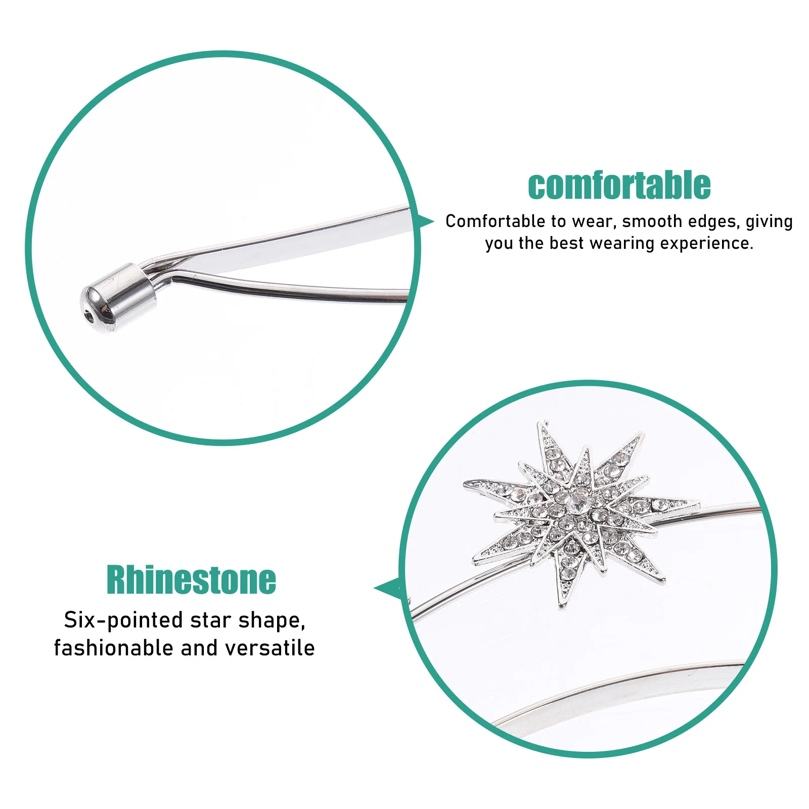 

Star Headband Rhinestone Bridal Wedding Hair Accessories For Women Crown Party Prom Banquet Birthday Goddess Headpiece