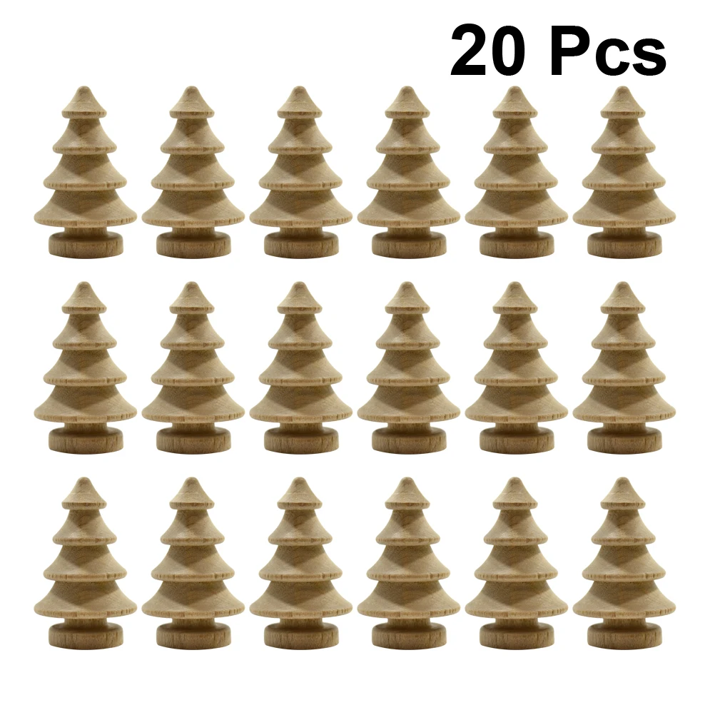 

20 Pcs Wooden Christmas Tree Unfinished Blank Xmas Decor for Kids Craft Toys H made DIY Gifts Eco Friendly Wood Art