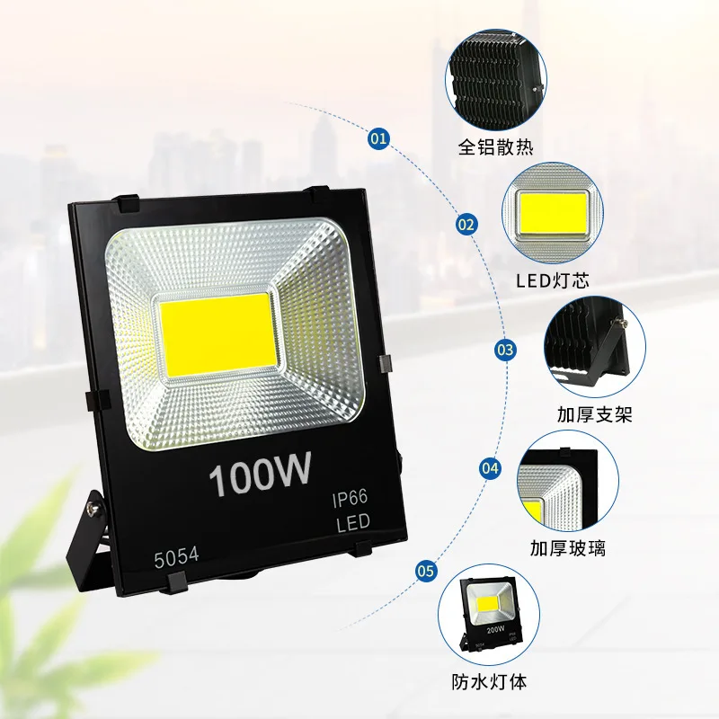 Reflector LED para exteriores, accesorio de iluminación de pista de baloncesto, impermeable IP66, con proyección de 3 colores y temperatura, 10/20/30W