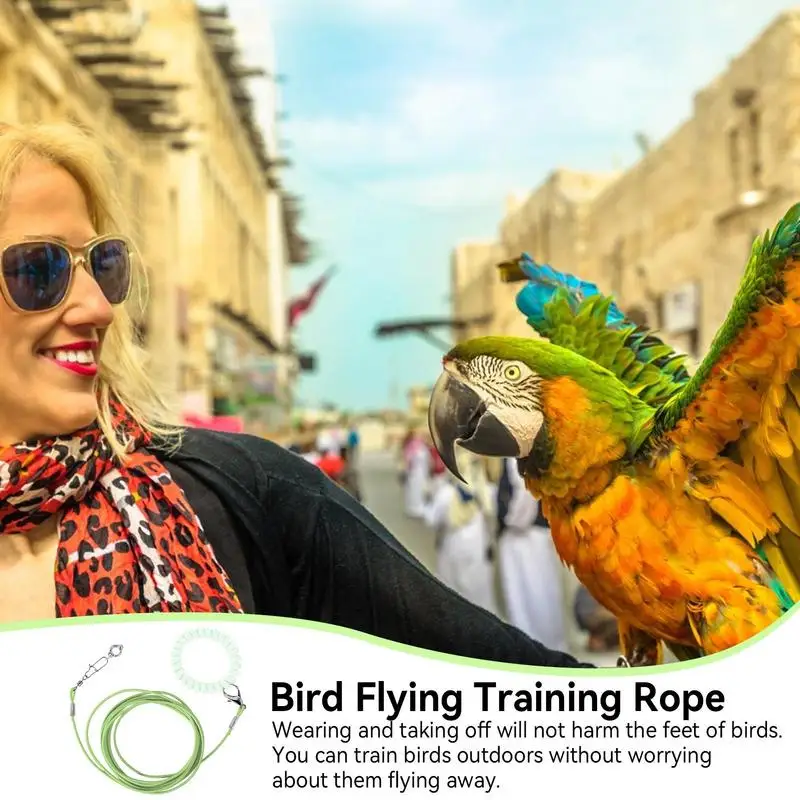 Parrot Flying Rope Parrot Bird Training Rope Lightweight For Flying Biting-Resistant Bird Training Toy With Ankle Foot Ring For