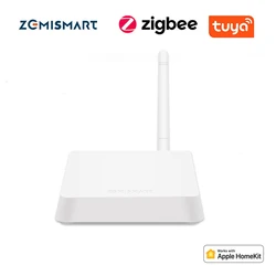 ZemiSmart Tuya Zigbee Hub Work with Homekit App Linkage Tuya Zigbee Smart Devices Google Siri Homepod Voice Control