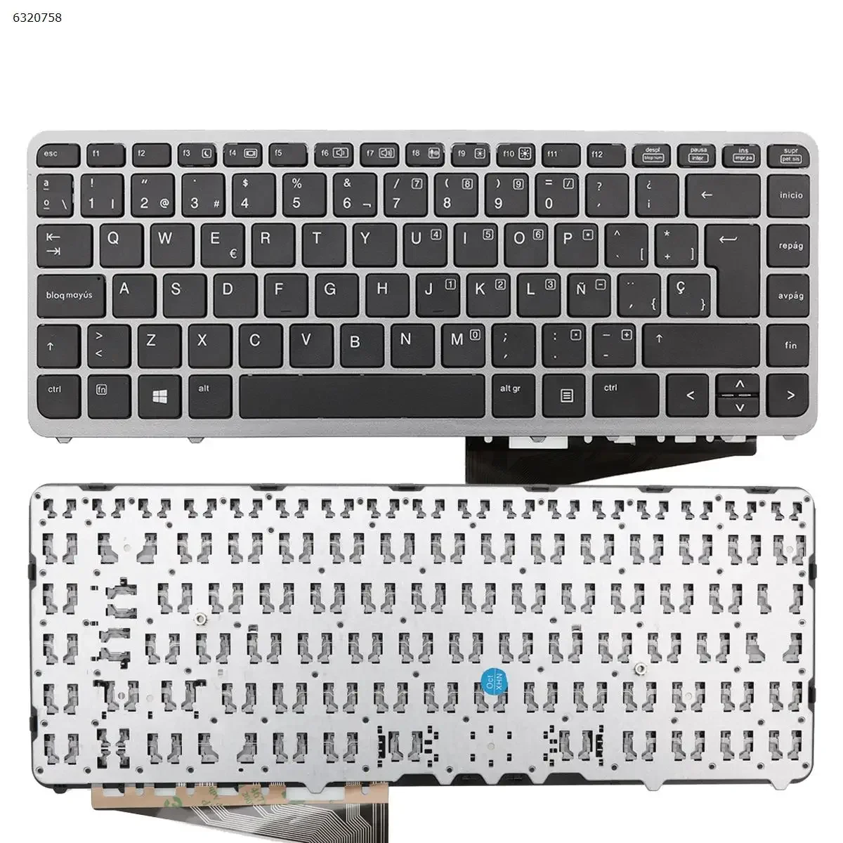 

SP Laptop Keyboard for HP EliteBook 840 G1 850 G1 Gray FRAME BLACK Without Point stick