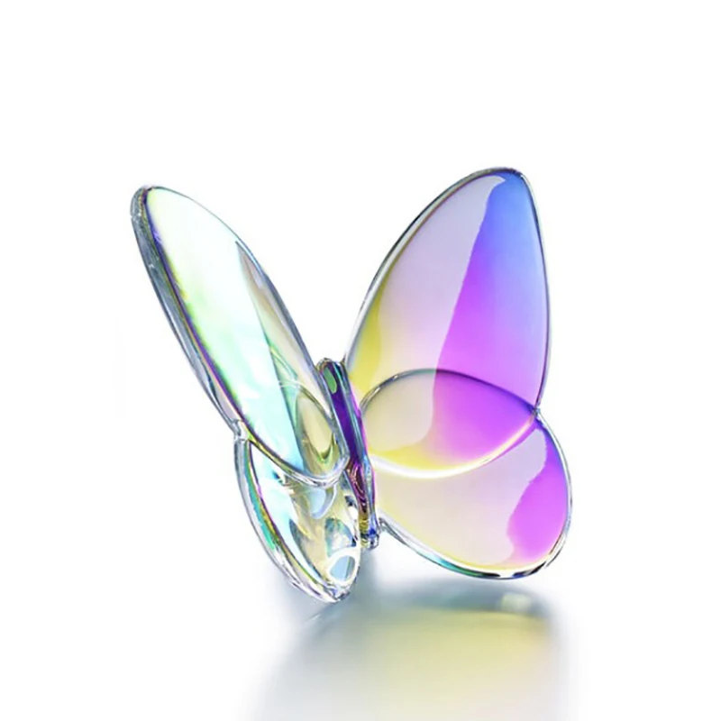 Nordic Papillon Butterfly Wings Graceful Lucky Butterfly Ornaments Crystal Animal Figurines Home Decoration Crafts Wedding Gift