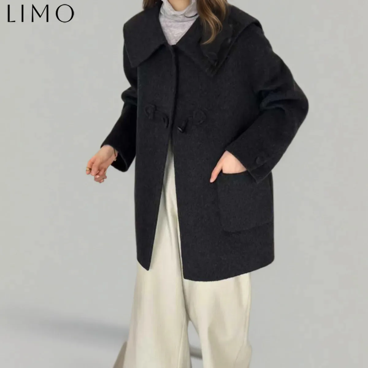 

LIMO 2025 New Vintage Short Coat Women’s Wool Cotton Blend Designer for Commuting Autumn Winter Easy Daily Wear