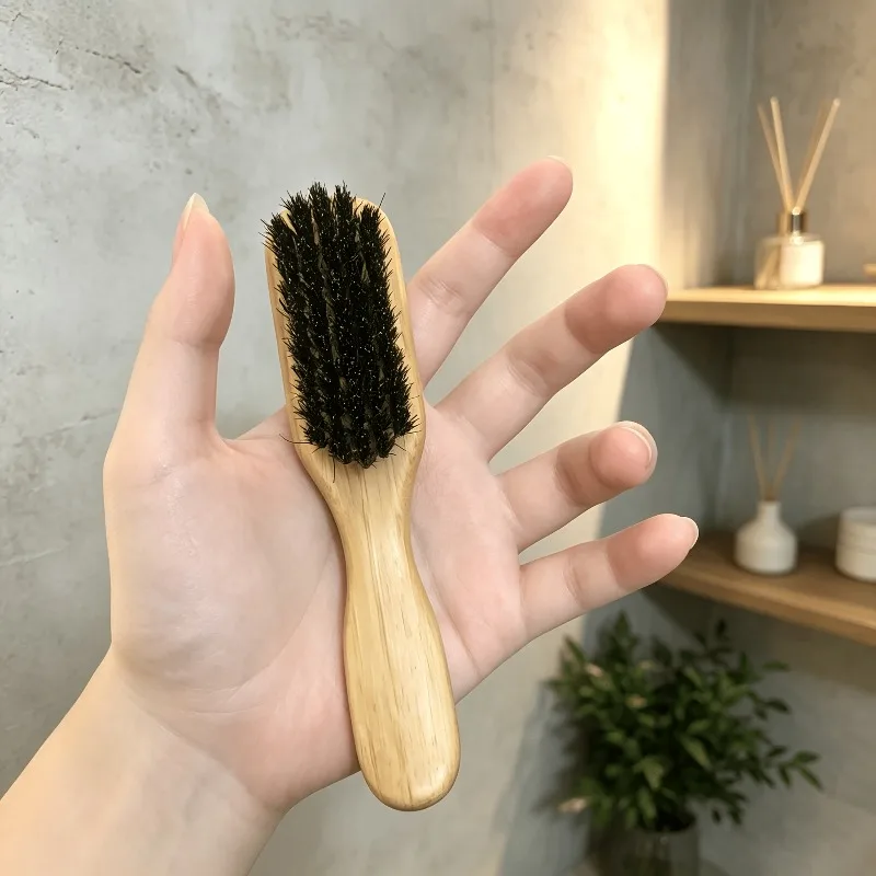 Men's Beard Brush, Portable Hairdressing Debris Cleaning Brush, Anti-Dirty Beard Comb, Slick Back Smoothing Comb