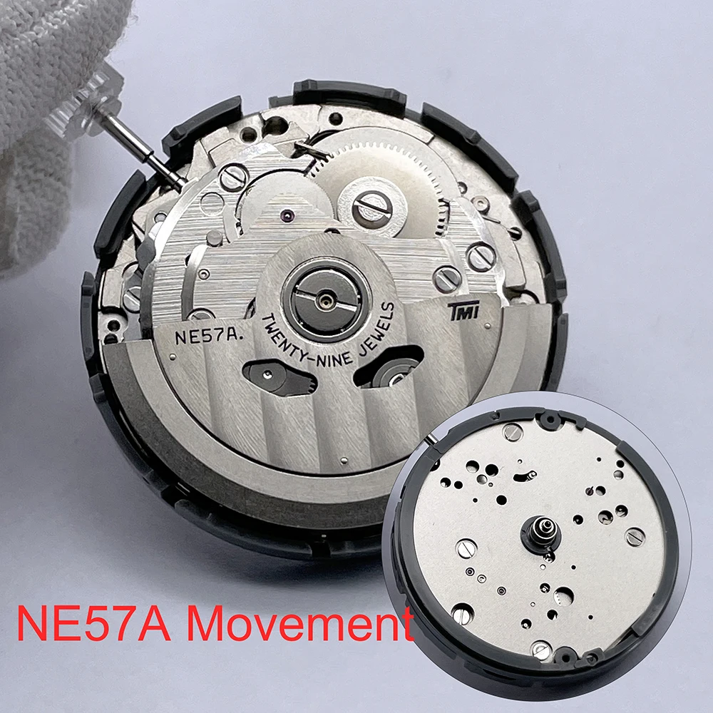 

Luxury NE57A Pluminum Mechanical Movement 29 Jewels Three Hands Watchmaker Accessories NE57 Movement Repairing Replacement Parts