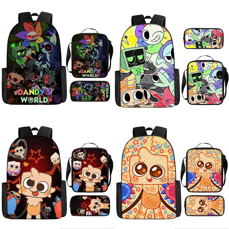 

3pcs Dandys World School Bags Lightweight Anime Backpack Girls Boys Orthopedic Cartoon Book Bags Primary School Mochilas Gift