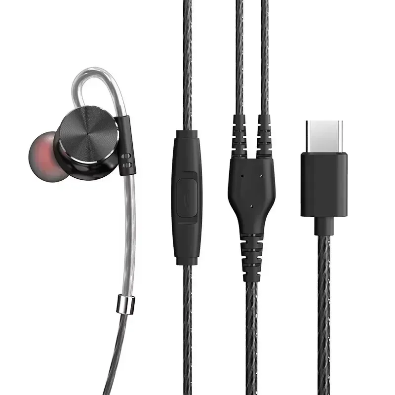 ZLRLMHY-Écouteurs de jeu magnétiques filaires, HiFi Bass Stereo, Type-C Music Earphones, Phone Computer Microphone Earphones, 3.5mm