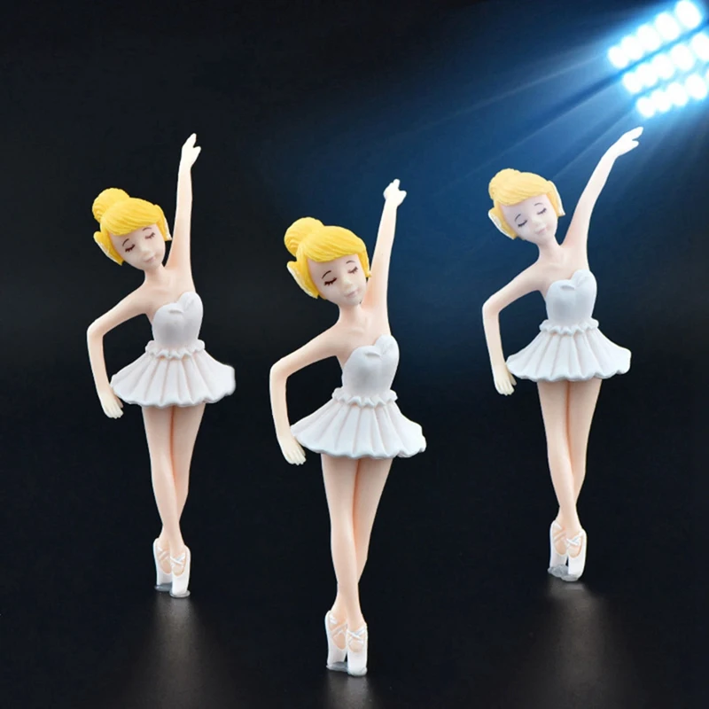 4Pcs Ballerina Girl Cake Topper Plant Pot Decoration Handicraft Keychain Accessories Micro Landscape Moss Ornament Gift