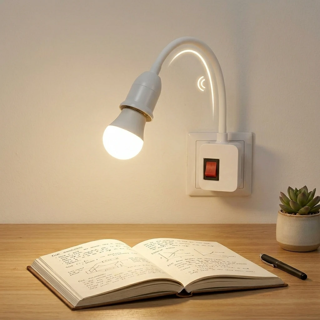 

Держатель для лампы E27 с прямым подключением, поворотный, с выключателем, вилка EU, для светодиодных настольных ламп и светильников