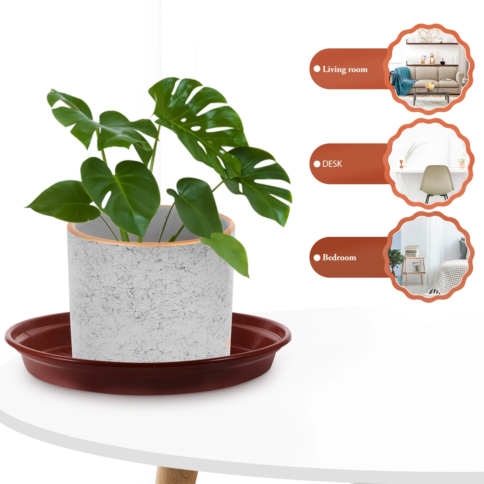 

20Pcs Flower Pot Saucer Round Plastic Drainage Tray Heavy Duty Protection for Indoor Outdoor Plants Spill Resistant Surface