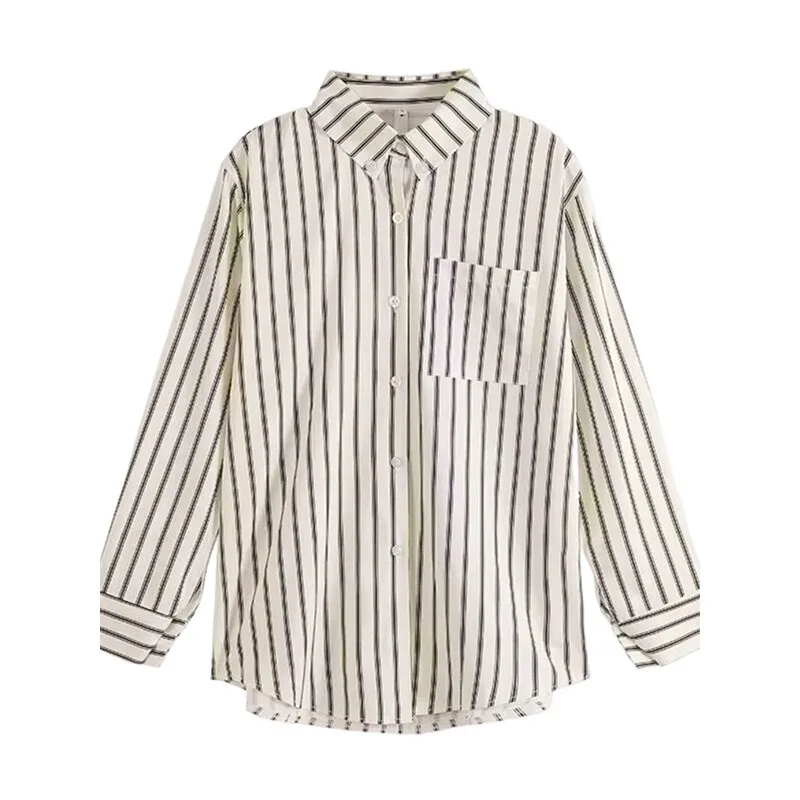 

Striped Shirt Women Niche Thin Long Sleeved Cardigan Korean Style Design Long Sleeved Top Spring and Autumn New