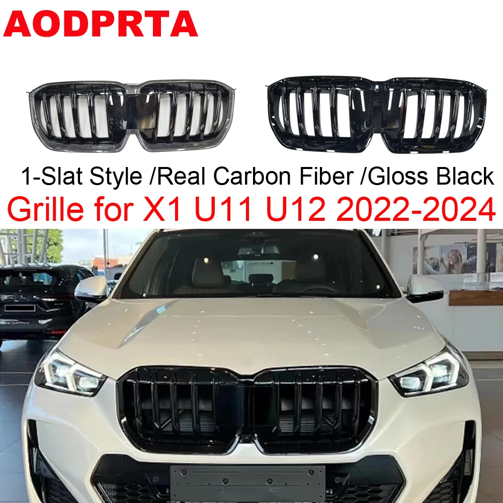 

Real Carbon Fiber Front Bumper Grille Mesh Hood Grid for BMW X1 U11 U12 2022-2024