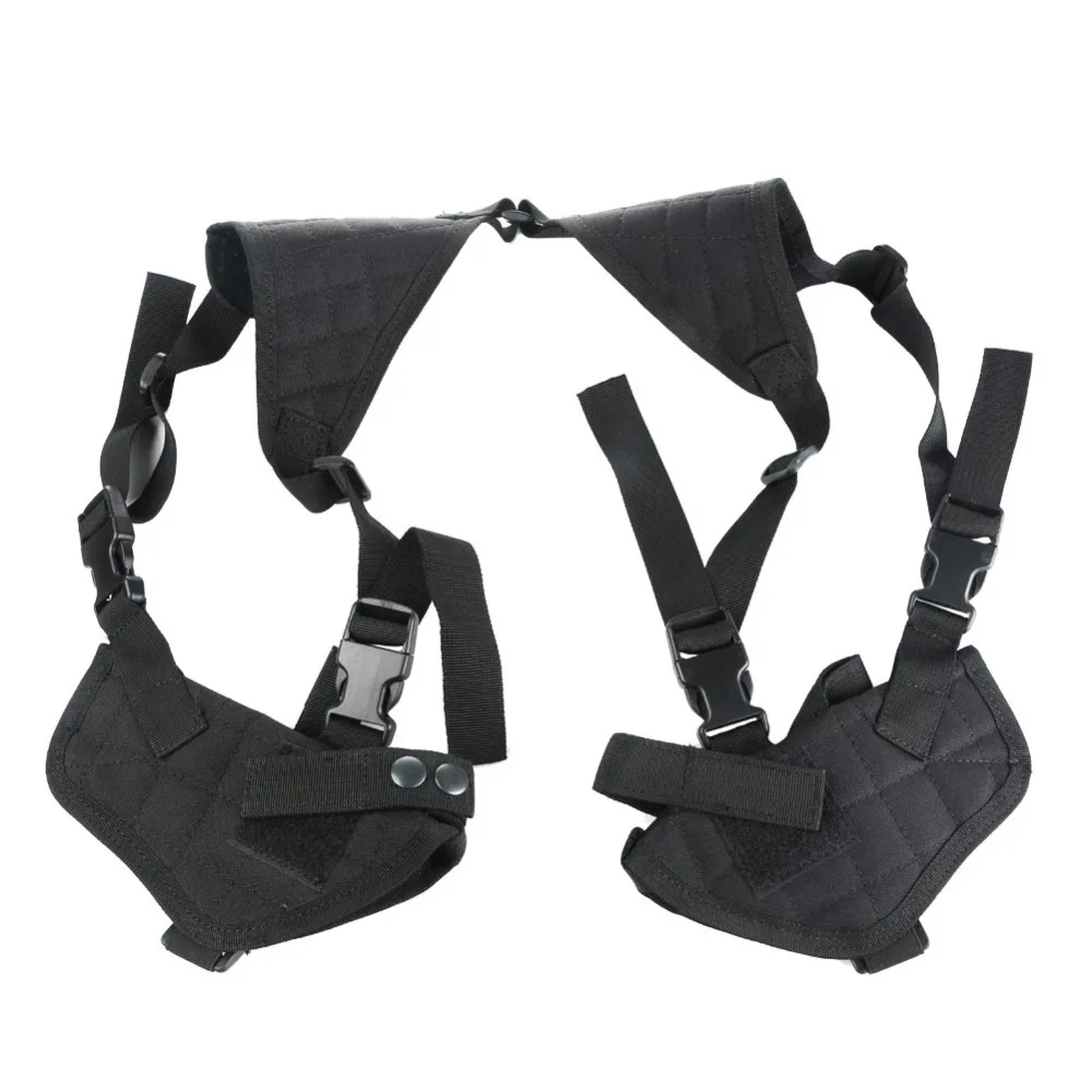 ユニバーサル隠し携行トイガンホルスター アウトドアハイキングハンティング デュアルピストルハンドガンショルダーホルダーポーチ