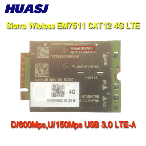 Sierra Wireless EM7511 LTE-Advanced Pro Module for Public Safety Solutions CAT-12 600M 4G LTE M2 MODULE