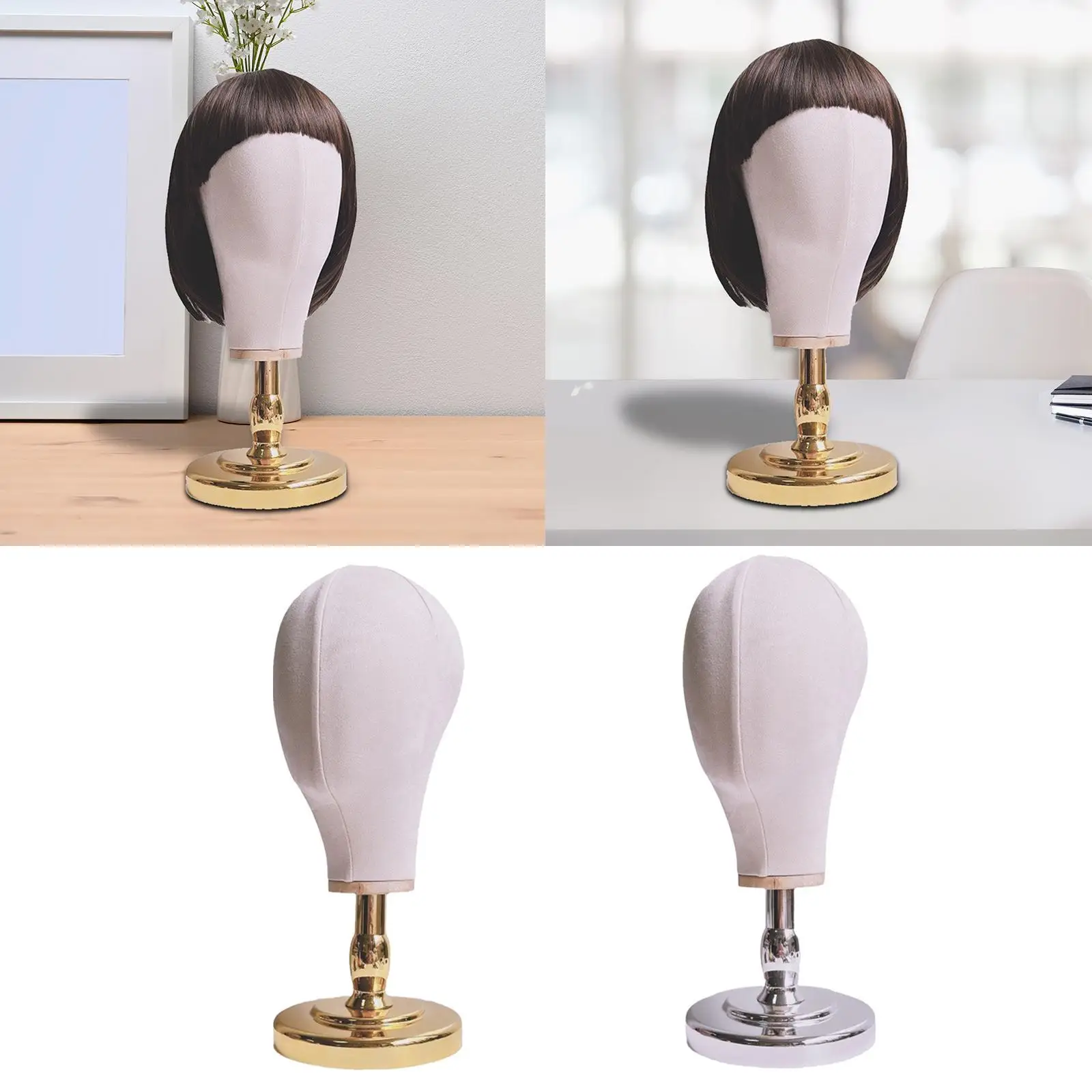 Wig Head Mannequin Head Model Styling Display with Base Wig Hat Display Stand Holder for Home Salon and Travel Headphones