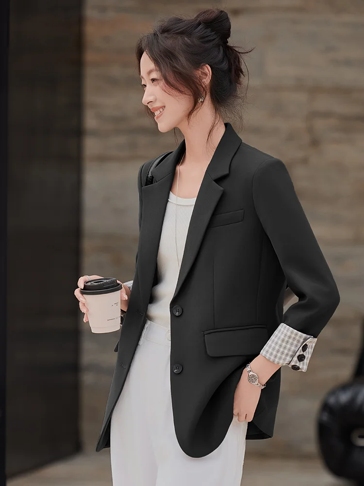 Black Casual Loose Women's Suit Jacket 2026 New Style High-End Feel Good Looking plus Size Ladies Casual Western Style Top