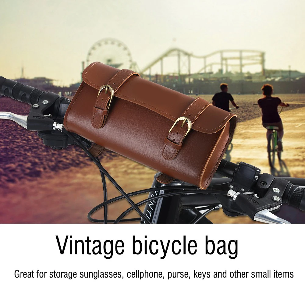 B Soul Retro Style Artificial Leather Bicycle Front Frame Bag Bike Pouch Cycling Accessory