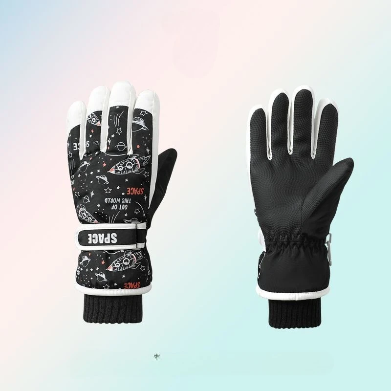 أطفال شتاء دافئ يندبروف الطقس البارد في الهواء الطلق قفازات رياضية للبنين بنات الصوف قفازات الثلج قفازات التزلج الصبي الشتاء قفاز #2