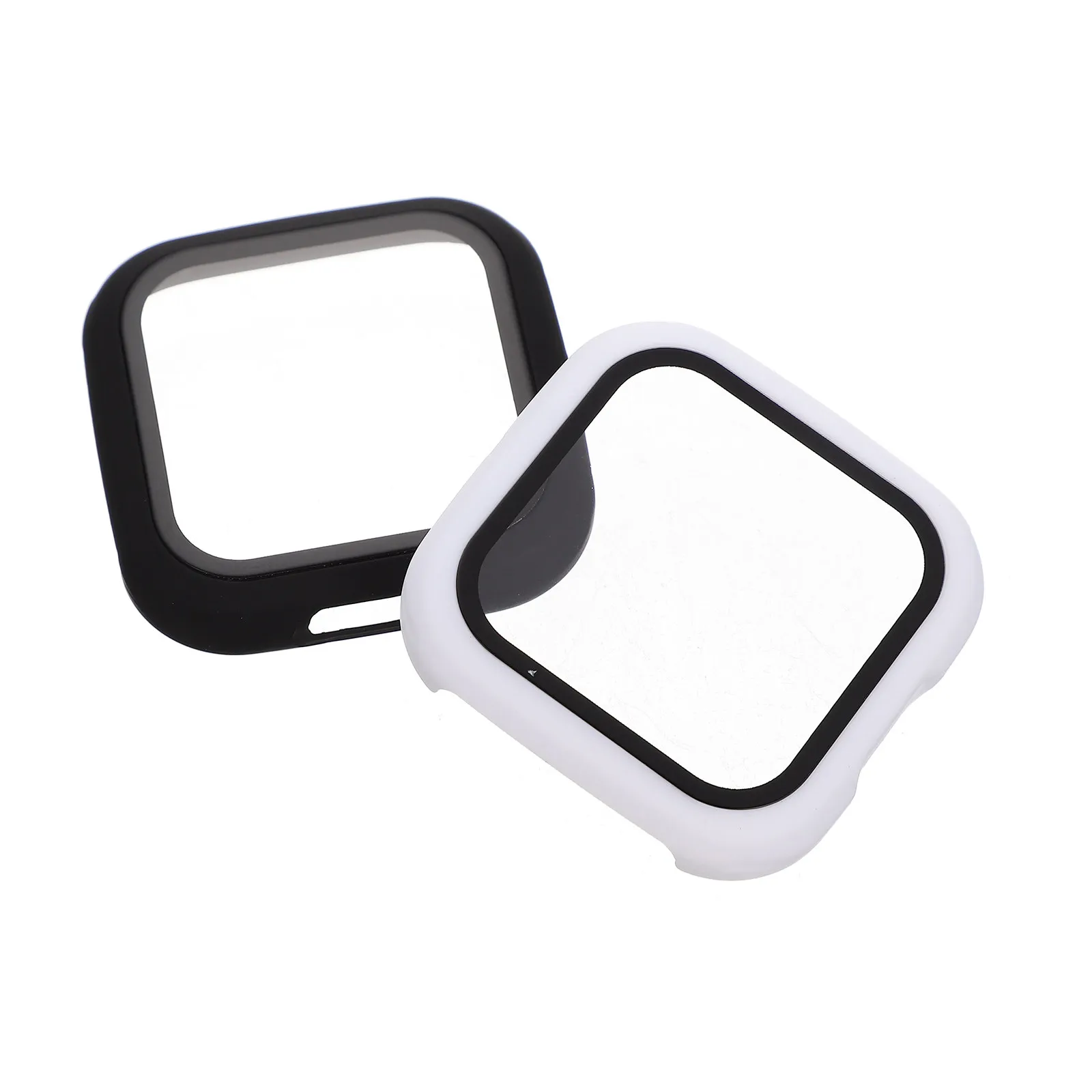 

2Pcs Scratch Proof Watch Case Hard Pc Protective Shell Tempered Glass Style Full Face Edge Coverage Easy on Off Smartwatch