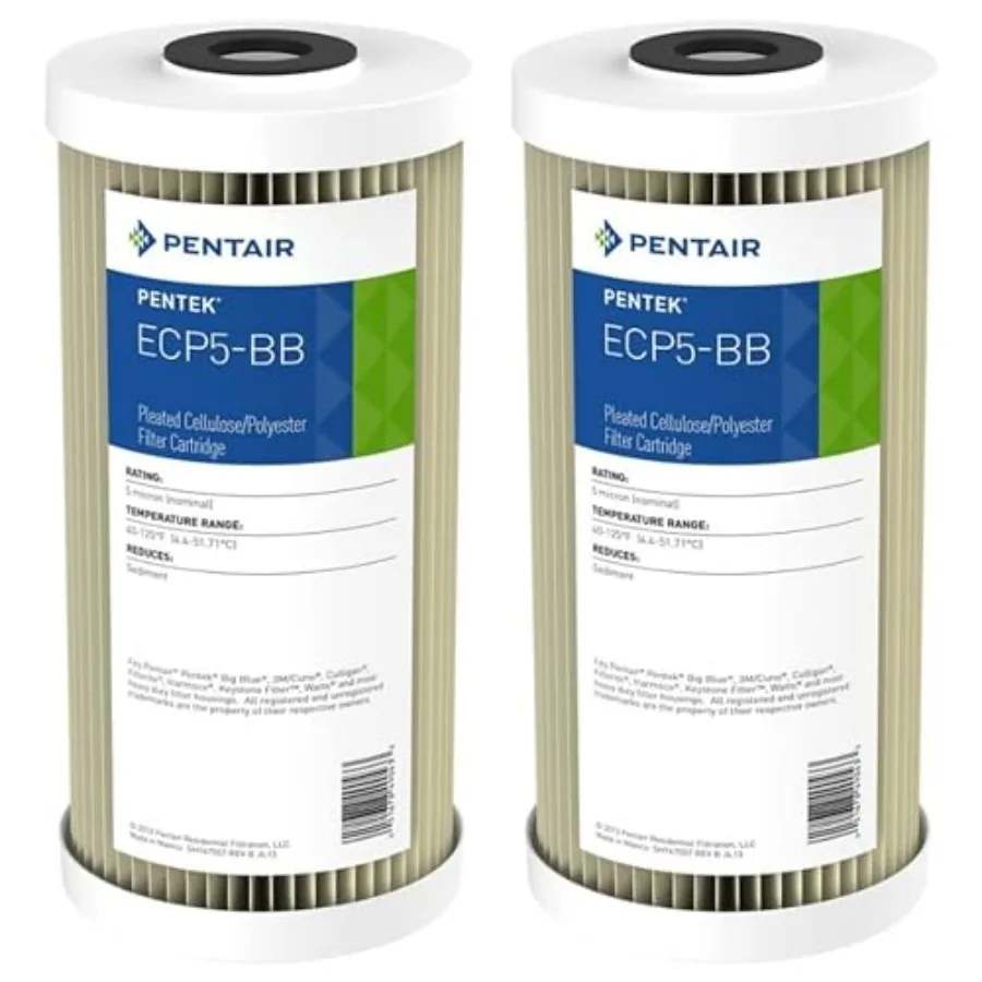 

Сменный картридж Pentair ECP5-BB Big Blue для фильтрации воды, 10-дюймовый, для всего дома, высокопроизводительный, гофрированный, из целлюлозного полиэстера