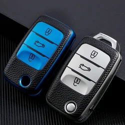 For Changan CS75 Eado CS35 Raeton CS15 V3 V5 V7 Leather TPU Car Flip Key Case Protective Cover Holder Shell Keychain