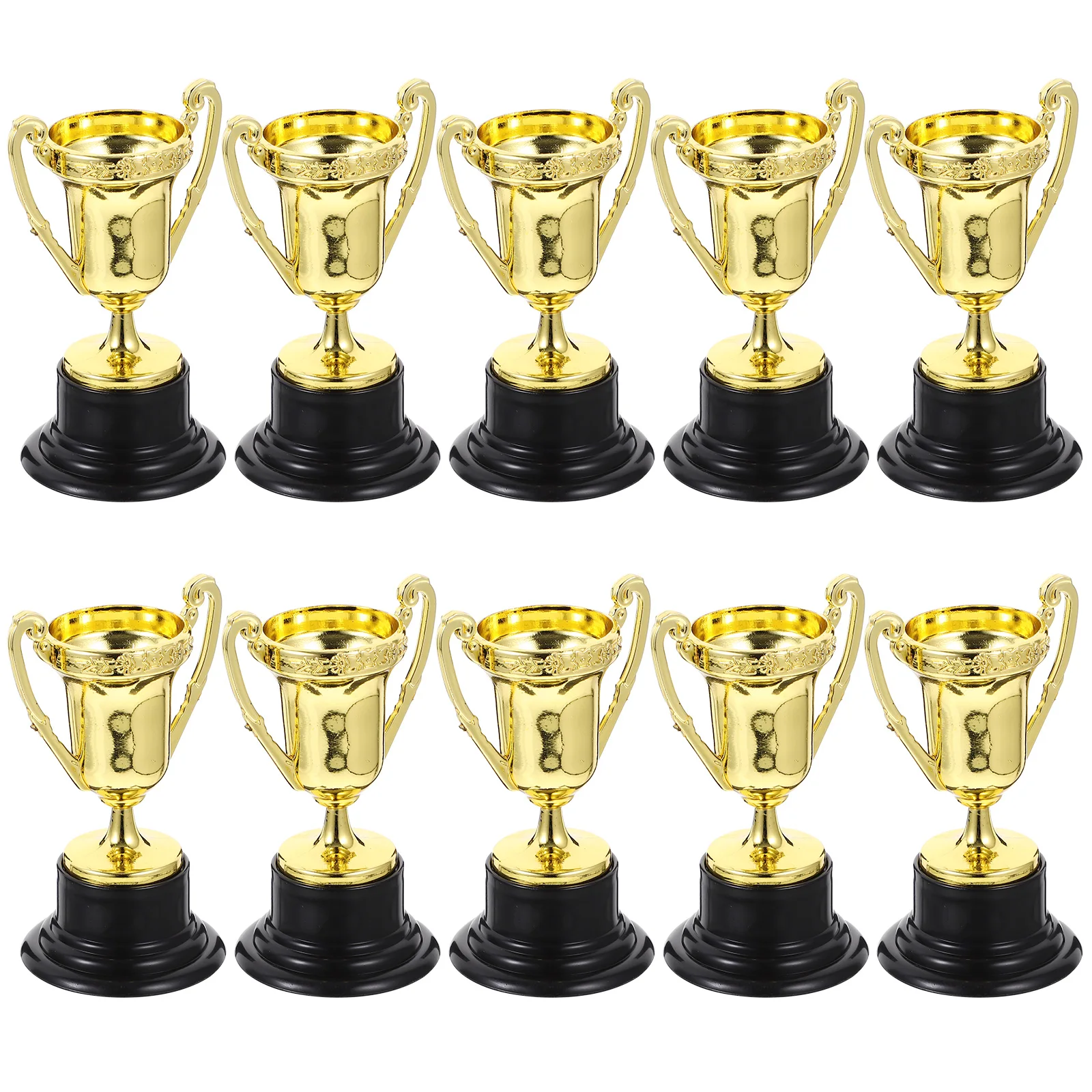 

10pcs Plastic Reward Trophies Gold Award Trophy Cups School Rewarding Supplies