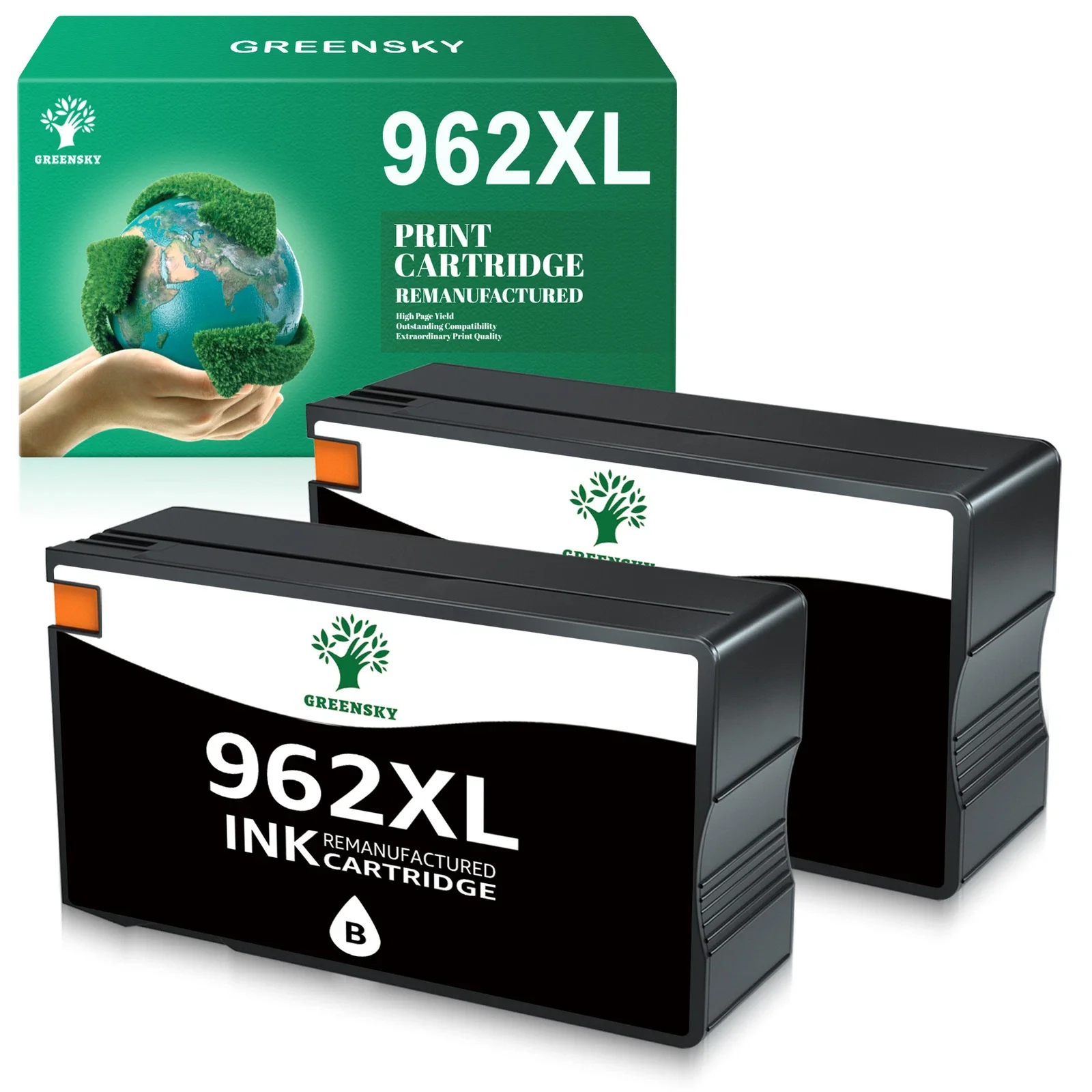 

2 шт. 962XL черный картридж для 9010 9015 9018 9020 9025