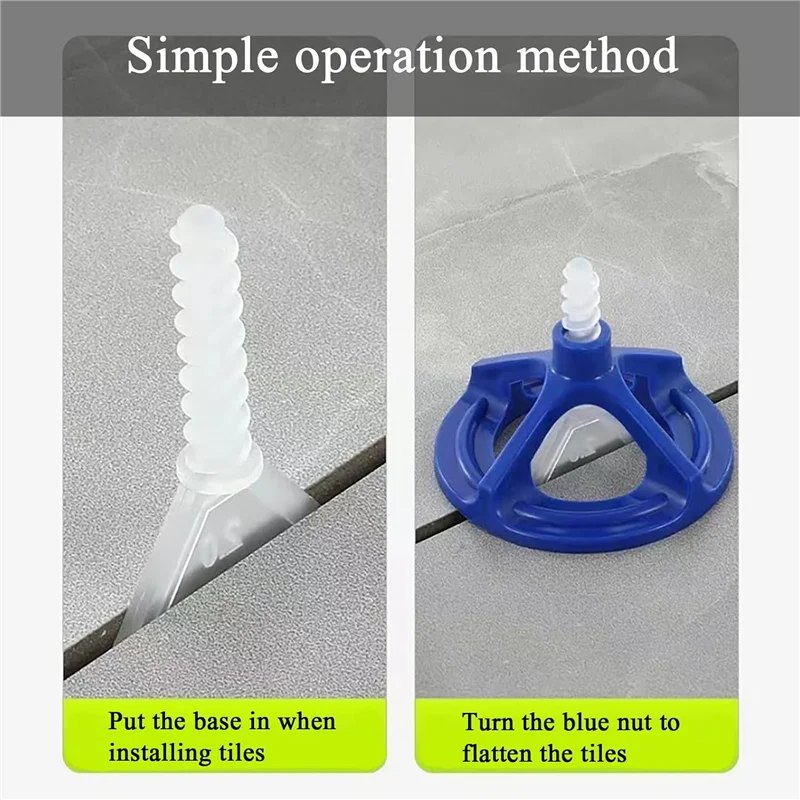 Sistem Perataan Ubin AB35, 50 Mur yang Dapat Digunakan Kembali dan 100 Alas, Sistem Perataan Ubin untuk Ubin Lantai Perekat Sendiri, Mudah Digunakan