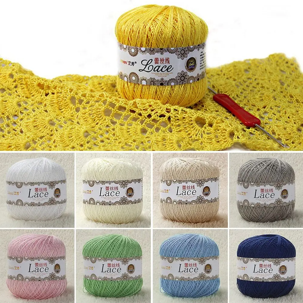 50g/Ball Quality Knitting Embroidery Craft Wool Embroidery Hand Knit Yarn Cotton Lace Yarn Crochet