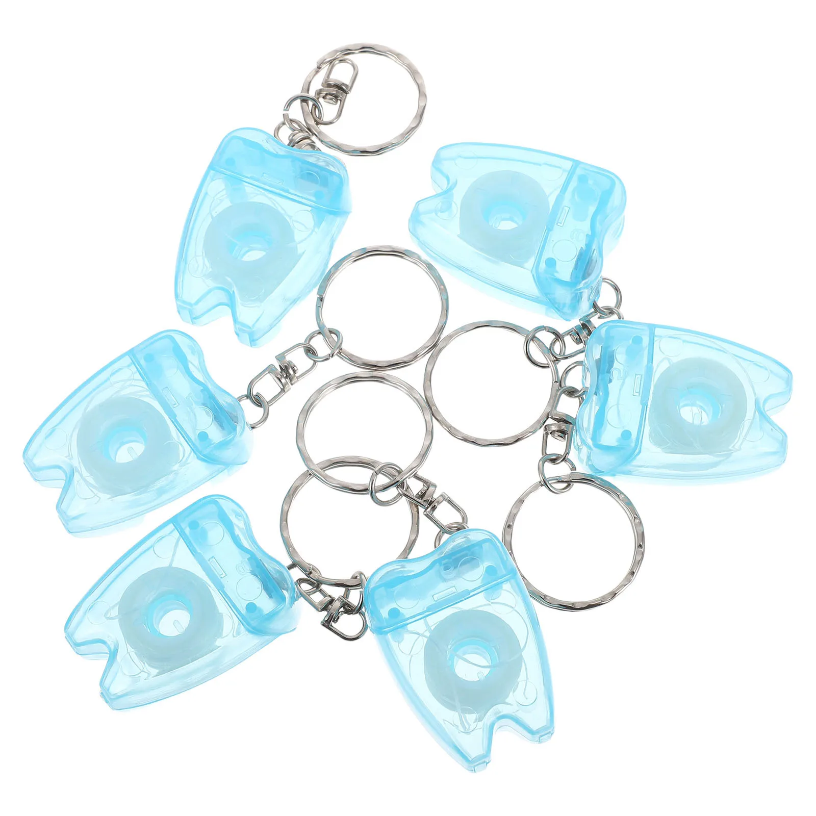 

6Pcs Dental Floss Keychain Pocket Size Compact Mini Floss Holder Travel Dental Care Kit Oral Hygiene Keychain Mini Tooth Cleaner