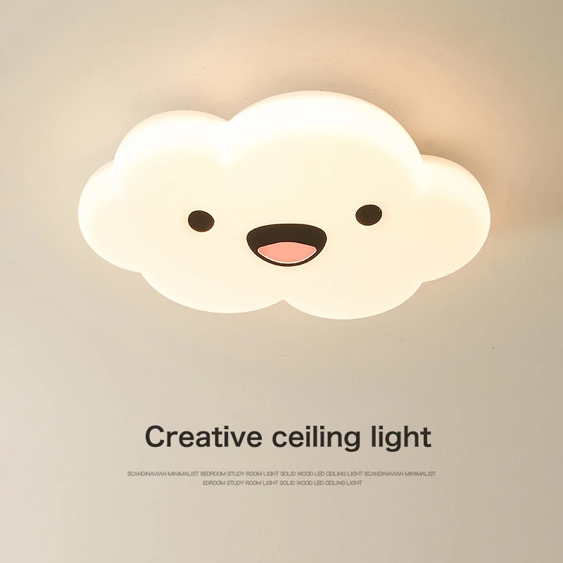 

Led Bedroom Ceiling Lights Simple Modern Living Study Room Smiley Face Ceiling Lamp Cream Flower Lamp Home Indoor Lighting Lamps