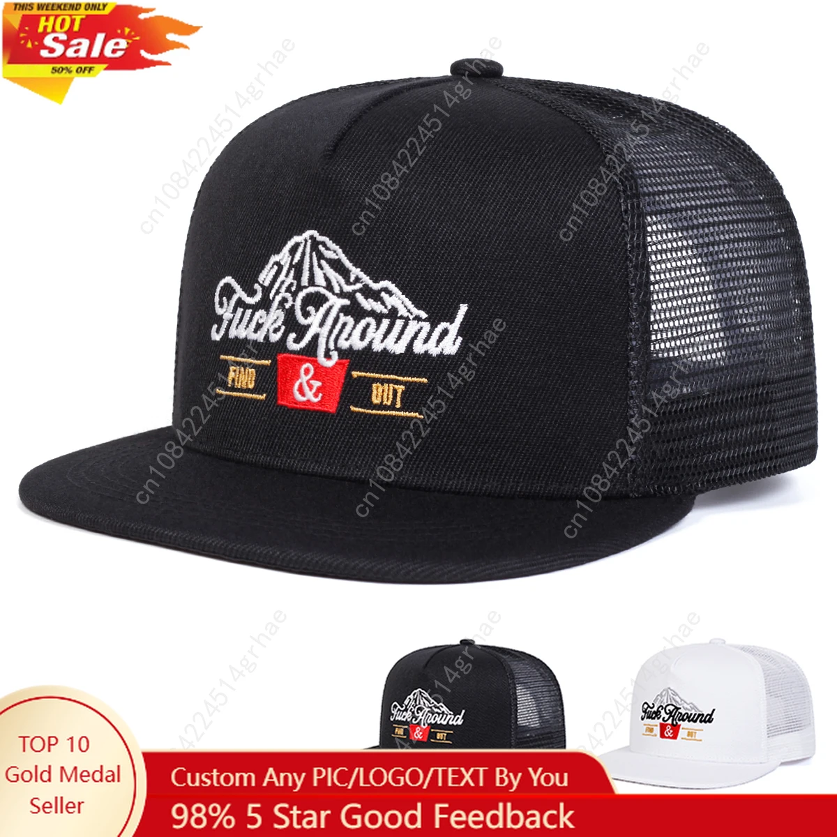 

Unisex ANOUND Letter Embroidery Hip-hop Net Hats Spring Summer Outdoor Adjustable Casual Baseball Caps Sunscreen Hat Sports Cap