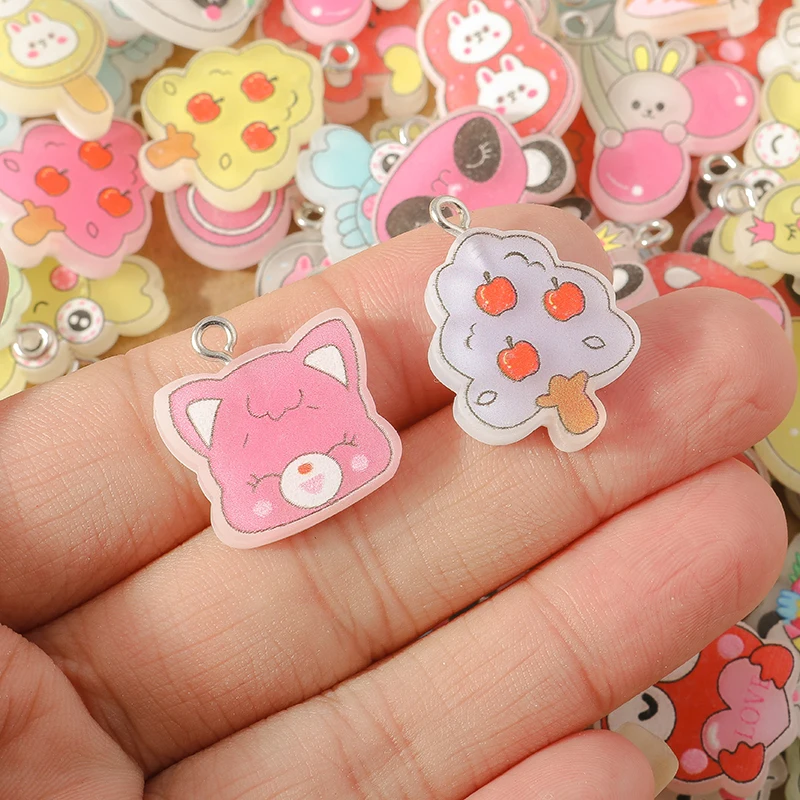 15 teile/los Mix Nette Harz Blume Charms für Die Herstellung Von Ohrringen Halskette Anhänger DIY Handgemachte kinder Schmuck Zubehör Erkenntnisse – Detail 17