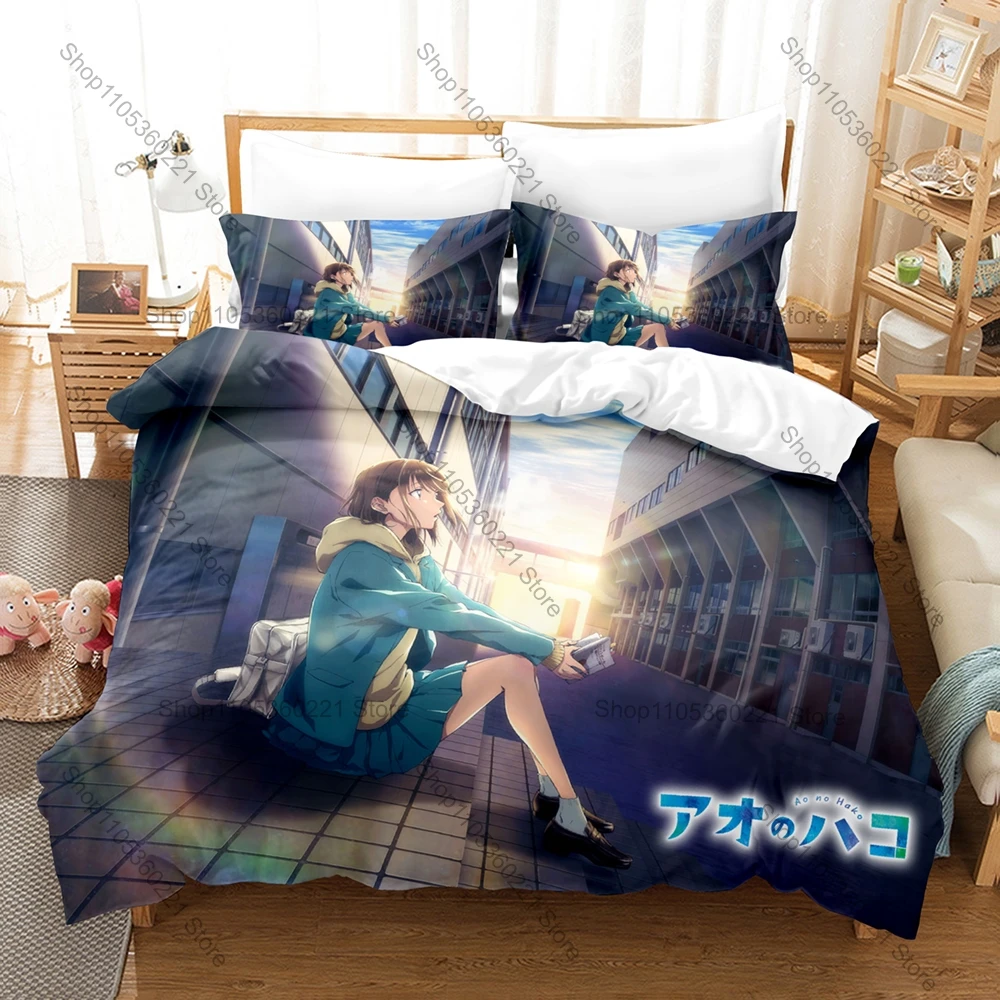 Cool Ao no Hako Blue Box Anime Duvet Cover + 2 Pillowcases 3D Sport Manga Print Polyester Bedding Teen Room Decor