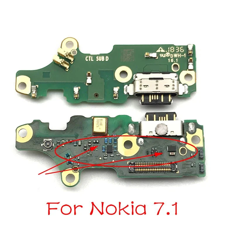 USB Power Charging Connector Plug For Nokia 7.1 Dock Port Mic Microphone Flex Cable Board For Nokia 3.1 Plus / 5.1